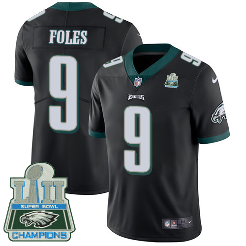 Nike Eagles #9 Nick Foles Black Alternate Super Bowl LII Champions Youth Stitched NFL Vapor Untouchable Limited Jersey - Click Image to Close